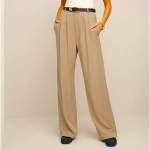 REFORMATION Mason khacki size 8P wide leg trouser